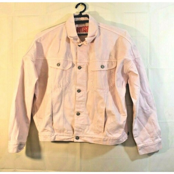 Boyish By Her Jean Jacket Oversized Pink Panther Denim Womens Size XL - Picture 2 of 8